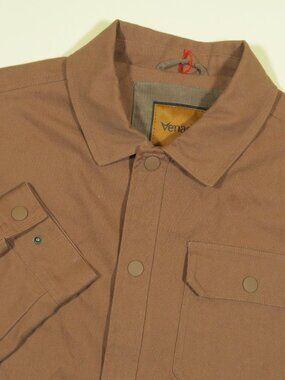Venado Concealed Carry Shirt Jacket Mens L Brown Canvas Plaid Lined New